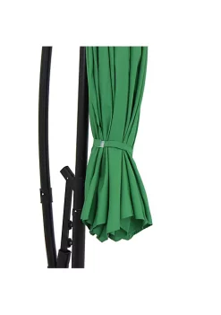 Flash Sale 🔔 Sunnydaze Offset Outdoor Patio Umbrella with Crank - 9-Foot - Emerald by Sunnydaze Decor 🔥 -Sunnydaze Decor Shop Belk 10001