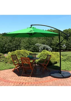 Flash Sale 🔔 Sunnydaze Offset Outdoor Patio Umbrella with Crank - 9-Foot - Emerald by Sunnydaze Decor 🔥 -Sunnydaze Decor Shop Belk 10004