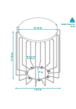 Cheapest 👏 Steel Wire End Table with Faux Woodgrain Tabletop - Cream by Sunnydaze Decor 🧨 -Sunnydaze Decor Shop Belk 10029