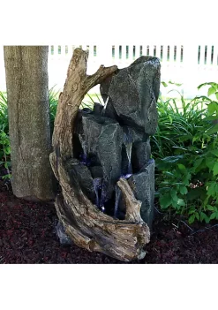 Promo 🔔 Cascading Mountainside Water Fountain with LED Lights - 35 in by Sunnydaze Decor 🔥 -Sunnydaze Decor Shop Belk 1003