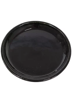 Discount ⌛ Glazed Ceramic Planter Saucers - 12" - Obsidian - Set of 2 by Sunnydaze Decor 🎁 -Sunnydaze Decor Shop Belk 10039