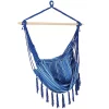 Flash Sale ❤️ Polyester Hammock Chair with Cushions and Fringe - Blue Stripes by Sunnydaze Decor 🎉 -Sunnydaze Decor Shop Belk 10055