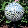 Cheap ⌛ Mirrored Diamond Mosaic Gazing Globe - 10 in - Gray by Sunnydaze Decor 🥰