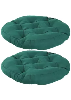 Discount ⭐ Sunnydaze Olefin Tufted Large Round Floor Cushion - Set of 2 - Dark Green by Sunnydaze Decor 🤩 -Sunnydaze Decor Shop Belk 10099