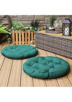 Discount ⭐ Sunnydaze Olefin Tufted Large Round Floor Cushion - Set of 2 - Dark Green by Sunnydaze Decor 🤩 -Sunnydaze Decor Shop Belk 10103
