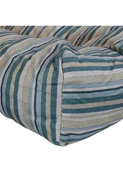 New 💯 Outdoor Square Tufted Seat Cushion - Neutral Stripes - Set of 2 by Sunnydaze Decor 😀 -Sunnydaze Decor Shop Belk 1011