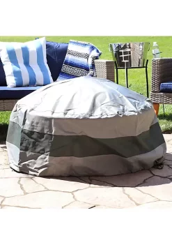 Promo 🧨 Sunnydaze Round 2-Tone Outdoor Fire Pit Cover - Gray/Green Stripe - 80-Inch by Sunnydaze Decor ✨