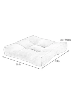 New 💯 Outdoor Square Tufted Seat Cushion - Neutral Stripes - Set of 2 by Sunnydaze Decor 😀 -Sunnydaze Decor Shop Belk 1013