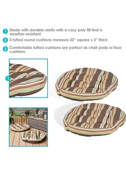 Best reviews of ✔️ Sunnydaze Polyester Large Round Floor Cushion - Set of 2 - Chocolate Stripes by Sunnydaze Decor 😉 -Sunnydaze Decor Shop Belk 10135