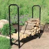 Wholesale 😉 4 ft Steel Indoor/Outdoor Firewood Log Rack - Black by Sunnydaze Decor 😀 -Sunnydaze Decor Shop Belk 10138