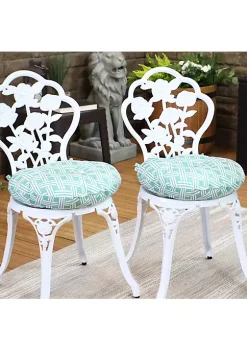 Best Sale 👍 Sunnydaze Polyester Round Patio Seat Cushions - Set of 2 - Green Woven Diamond by Sunnydaze Decor 🛒 -Sunnydaze Decor Shop Belk 10162
