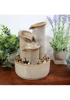 Hot Sale 👏 Sunnydaze Tiered Carafe Ceramic Indoor Tabletop Water Fountain - 10-Inch by Sunnydaze Decor 😉