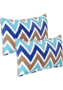 Best Pirce 🔔 Sunnydaze 2 Indoor/Outdoor Lumbar Throw Pillows - 12 x 20-Inch - Chevron Bliss by Sunnydaze Decor 💯 -Sunnydaze Decor Shop Belk 10238