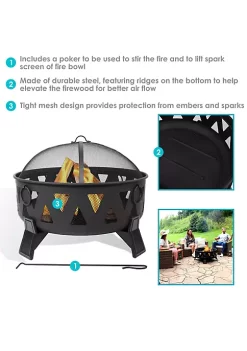 Best reviews of ✔️ 34 in Nordic-Inspired Steel Fire Pit with Spark Screen and Poker by Sunnydaze Decor 🎉 -Sunnydaze Decor Shop Belk 1024