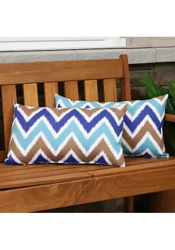 Best Pirce 🔔 Sunnydaze 2 Indoor/Outdoor Lumbar Throw Pillows - 12 x 20-Inch - Chevron Bliss by Sunnydaze Decor 💯 -Sunnydaze Decor Shop Belk 10242