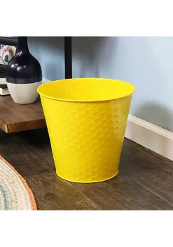 Buy ⌛ Sunnydaze Steel Planter with Hexagon Pattern - Yellow - Set of 4 by Sunnydaze Decor 🎁