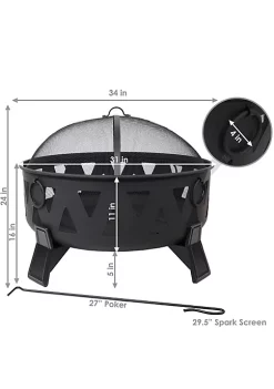 Best reviews of ✔️ 34 in Nordic-Inspired Steel Fire Pit with Spark Screen and Poker by Sunnydaze Decor 🎉 -Sunnydaze Decor Shop Belk 1025