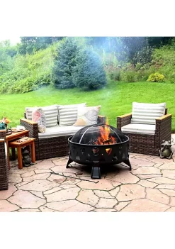 Best reviews of ✔️ 34 in Nordic-Inspired Steel Fire Pit with Spark Screen and Poker by Sunnydaze Decor 🎉 -Sunnydaze Decor Shop Belk 1026