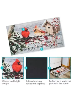 Cheap 🎁 Sunnydaze 17.5-inch x 29-inch Indoor Rubber-Backed Holiday Entrance Mat - Cardinal Red by Sunnydaze Decor 👏 -Sunnydaze Decor Shop Belk 10292