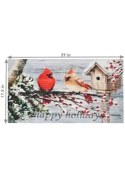 Cheap 🎁 Sunnydaze 17.5-inch x 29-inch Indoor Rubber-Backed Holiday Entrance Mat - Cardinal Red by Sunnydaze Decor 👏 -Sunnydaze Decor Shop Belk 10293