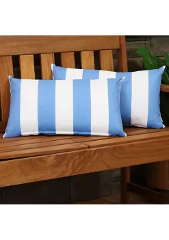 Best Sale ⭐ Sunnydaze 2 Outdoor Lumbar Throw Pillow Covers - 20-Inch - Beach-Bound Stripe by Sunnydaze Decor 😀 -Sunnydaze Decor Shop Belk 10318