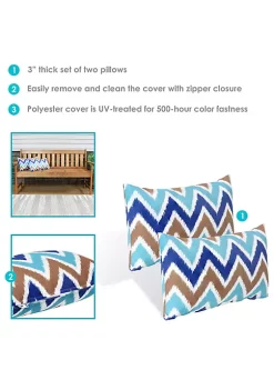 Best reviews of 🎉 Sunnydaze 2 Indoor/Outdoor Lumbar Throw Pillow Covers - 20-Inch - Chevron Bliss by Sunnydaze Decor ⭐ -Sunnydaze Decor Shop Belk 10328