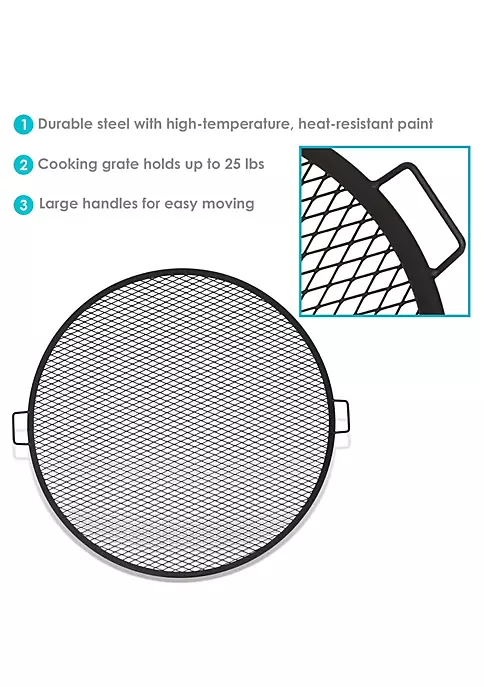 Best deal 🥰 40 in Round Steel X-Mark Fire Pit Cooking Grill with Handles by Sunnydaze Decor 😉 6 Best deal 🥰 40 in Round Steel X-Mark Fire Pit Cooking Grill with Handles by Sunnydaze Decor 😉 - Image 4