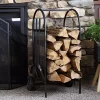 New 🔔 4-Piece Steel Firewood Log Rack Cart with Fireplace Tools by Sunnydaze Decor ⭐ -Sunnydaze Decor Shop Belk 1052
