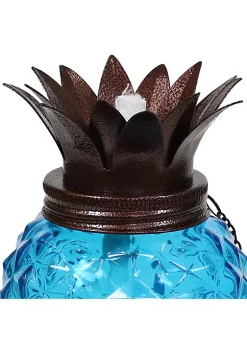 Deals 🔥 Glass Tropical Pineapple 2-in-1 Outdoor Torch - Blue - Set of 2 by Sunnydaze Decor 🥰 -Sunnydaze Decor Shop Belk 1065
