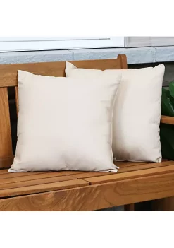 Buy ⭐ Outdoor Square Decorative Throw Pillow - Beige - Set of 2 by Sunnydaze Decor 😀
