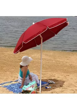 Best Pirce ๐ฅ 5 ft Steel Beach Umbrella with Tilt - Red by Sunnydaze Decor โจ
