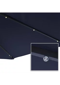 Budget 🧨 10 ft Solar Offset Steel Patio Umbrella with Crank - Navy Blue by Sunnydaze Decor 😉 -Sunnydaze Decor Shop Belk 1124
