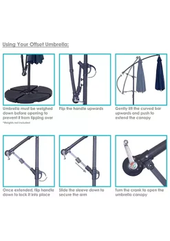 Budget 🧨 10 ft Solar Offset Steel Patio Umbrella with Crank - Navy Blue by Sunnydaze Decor 😉 -Sunnydaze Decor Shop Belk 1125