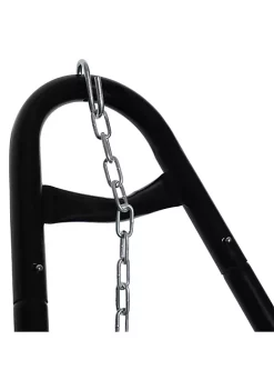 Promo ⌛ Powder-Coated Steel Universal Hammock Stand - Black - 124 in by Sunnydaze Decor 🎉 -Sunnydaze Decor Shop Belk 1130