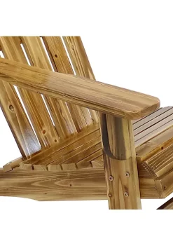 Budget 🔔 Rustic Fir Wood Adirondack Chair - Charred Finish by Sunnydaze Decor 🌟 -Sunnydaze Decor Shop Belk 1136