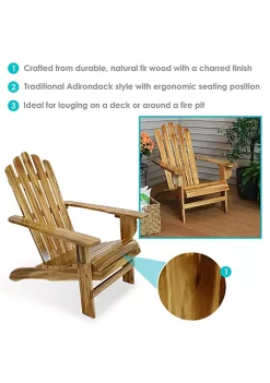 Budget 🔔 Rustic Fir Wood Adirondack Chair - Charred Finish by Sunnydaze Decor 🌟 -Sunnydaze Decor Shop Belk 1137