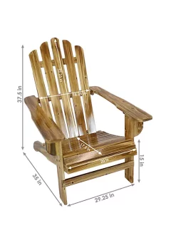 Budget 🔔 Rustic Fir Wood Adirondack Chair - Charred Finish by Sunnydaze Decor 🌟 -Sunnydaze Decor Shop Belk 1138