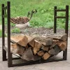 Discount 🤩 33 in Steel Firewood Log Rack with Kindling Holder - Bronze by Sunnydaze Decor 😍 -Sunnydaze Decor Shop Belk 1158