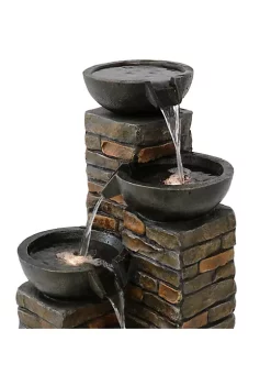 Coupon ⭐ Staggered Bowls Tiered Water Fountain with LED Lights - 34 in by Sunnydaze Decor 🎁 -Sunnydaze Decor Shop Belk 1187