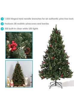 Promo ❤️ Sunnydaze 7' Merry Berries Pre-Lit Artificial ❄ Christmas Tree by Sunnydaze Decor 🥰 -Sunnydaze Decor Shop Belk 1194