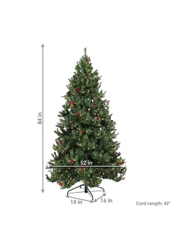 Promo ❤️ Sunnydaze 7' Merry Berries Pre-Lit Artificial ❄ Christmas Tree by Sunnydaze Decor 🥰 -Sunnydaze Decor Shop Belk 1195