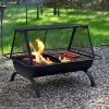Outlet 😀 36 in Northland Grill Steel Fire Pit with Grate, Poker, and Cover by Sunnydaze Decor 😉 -Sunnydaze Decor Shop Belk 1197