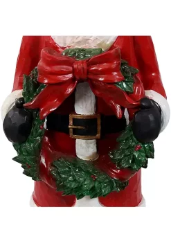 Cheapest ⭐ Sunnydaze Santa with 🎄 Christmas Wreath Indoor/Outdoor Holiday Statue - 46.5-Inch by Sunnydaze Decor 🧨 -Sunnydaze Decor Shop Belk 1204