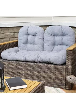 Best Sale 😀 Indoor/Outdoor Olefin 3-Piece Tufted Settee Cushion Set - Gray by Sunnydaze Decor 🔥