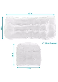 Best Sale 😀 Indoor/Outdoor Olefin 3-Piece Tufted Settee Cushion Set - Gray by Sunnydaze Decor 🔥 -Sunnydaze Decor Shop Belk 1217