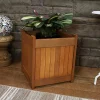 Hot Sale 😉 Meranti Wood Indoor/Outdoor Decorative Square Planter Box - 16 in by Sunnydaze Decor 💯