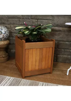 Hot Sale 😉 Meranti Wood Indoor/Outdoor Decorative Square Planter Box - 16 in by Sunnydaze Decor 💯