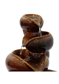 Outlet 🔔 Tiered Vessels Ceramic Indoor Water Fountain - 10 in by Sunnydaze Decor 🎁 -Sunnydaze Decor Shop Belk 1231