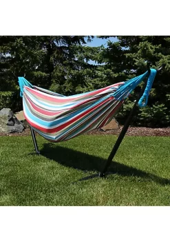 Best reviews of 🤩 Cotton Hammock with Steel Stand and Carrying Case - Cool Breeze by Sunnydaze Decor 😍 -Sunnydaze Decor Shop Belk 1269