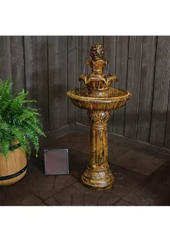 Buy 🛒 Ornate Elegance Outdoor Solar Fountain with Battery - Rustic by Sunnydaze Decor 🔥 -Sunnydaze Decor Shop Belk 1297